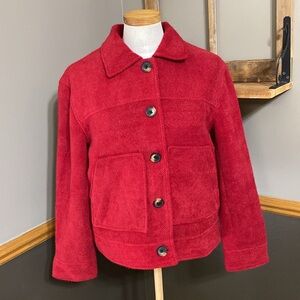 Tribal red button up cropped Jacket size small